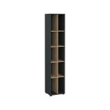 Libreria Sophie, Scaffale da ufficio, Mobile portalibri, Biblioteca, 34x41 h205 cm, Rovere e Grigio