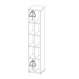 Libreria Sophie, Scaffale da ufficio, Mobile portalibri, Biblioteca, 34x41 h205 cm, Rovere e Grigio