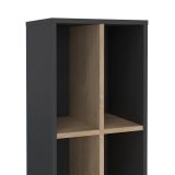 Libreria Sophie, Scaffale da ufficio, Mobile portalibri, Biblioteca, 34x41 h205 cm, Rovere e Grigio