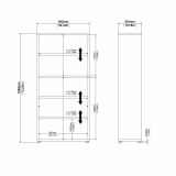 Libreria Stephane, Scaffale da ufficio, Mobile portalibri, Biblioteca, 89x40 h186 cm, Bianco