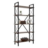 Libreria Suriel, 90x34 h180 cm, Noce e Nero