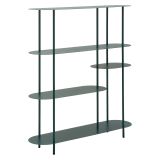 Libreria Verde Ottanio 5 Ripiani Installazione a Terra 11x40x132h cm, Utilizzabile Come Divisorio Locale - Gana