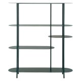 Libreria Verde Ottanio 5 Ripiani Installazione a Terra 11x40x132h cm, Utilizzabile Come Divisorio Locale - Gana