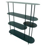 Libreria Verde Ottanio 5 Ripiani Installazione a Terra 11x40x132h cm, Utilizzabile Come Divisorio Locale - Gana