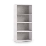 Libreria verticale bianca e cemento 60x130h cm - Aky