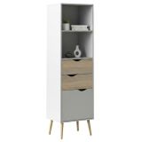 Libreria verticale bianca e quercia 50x171h cm - Assesor