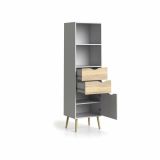 Libreria verticale bianca e quercia 50x171h cm - Assesor