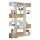 Libreria verticale bianca e rovere 120x171h cm - Artich
