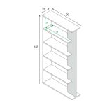 Libreria verticale bianca e rovere 90x180h cm - Eolo