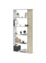 Libreria verticale bianca e rovere 90x180h cm - Eolo