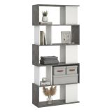 Libreria verticale cemento e bianca 80x173h cm - Arg