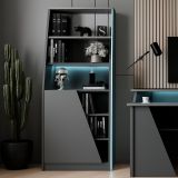 Libreria verticale nera 71x184h cm - Avena