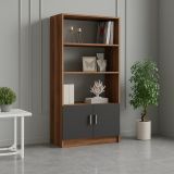 Libreria verticale noce e antracite 63x140h cm - Patty