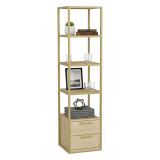 Libreria verticale oro e quercia 39x169h cm - Arsim