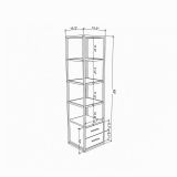 Libreria verticale oro e quercia 39x169h cm - Arsim