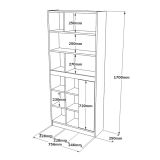 Libreria verticale quercia e bianca 75x170h cm - Gaston