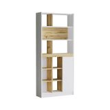 Libreria verticale quercia e bianca 75x170h cm - Gaston