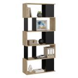Libreria verticale quercia e nera 80x173h cm - Arg