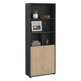 Libreria verticale rovere e grigia 79x204h cm - Arancio