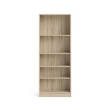 Libreria Zelie, Scaffale da ufficio, Mobile portalibri, Biblioteca, 79x27 h203 cm, Quercia