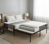 Materasso Matrimoniale Bianco Grigio Grado Rigidità Medio 200x160x22h cm, Misura Rete Compatibile 160x200 cm - Pizzone