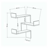 Mensola ad angolo 60x60cm bianca - Edna