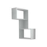 Mensola Alfirk, Scaffale, Ripiano a muro, Scaffalatura multiuso, 47x20 h86 cm, Bianco