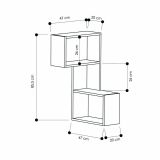 Mensola Alfirk, Scaffale, Ripiano a muro, Scaffalatura multiuso, 47x20 h86 cm, Bianco