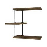 Mensola Almaz, Scaffale, Ripiano a muro, Scaffalatura multiuso, 45x20h47 cm, Noce e Nero