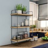 Mensola Alterf, Scaffale, Ripiano a muro, Scaffalatura multiuso, 40x20h66 cm, Quercia