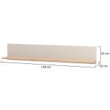 Mensola Beige Marrone Rovere un Ripiano 137.5x19.5x24h cm, Portata Ripiani 5 - Dugenta