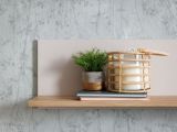Mensola Beige Marrone Rovere un Ripiano 137.5x19.5x24h cm, Portata Ripiani 5 - Dugenta