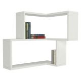 Mensola Bianco 2 Ripiani Angolare 45x15x55h cm, - Omignano