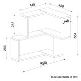 Mensola Bianco 2 Ripiani Angolare 45x15x55h cm, - Omignano