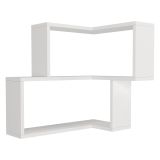 Mensola Bianco 2 Ripiani Angolare 45x15x55h cm, - Omignano