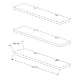 Mensola Bianco 3 Ripiani set da 3 60x15x2h cm - Meina