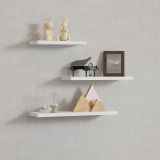 Mensola Bianco 3 Ripiani set da 3 Mensole 30x2x14h cm, - Roscigno