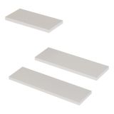 Mensola Bianco 3 Ripiani set da 3 Mensole 30x2x14h cm, - Roscigno
