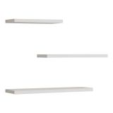 Mensola Bianco 3 Ripiani set da 3 Mensole 30x2x14h cm, - Roscigno