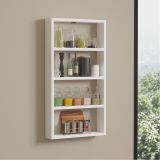 Mensola Bianco 4 Ripiani 43x9x80h cm, - Cervasca
