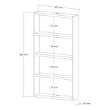 Mensola Bianco 4 Ripiani 43x9x80h cm, - Cervasca