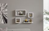 Mensola Bianco 4 Ripiani Modulabile,set da 4 Mensole 24x15x44h cm, - Lisignago