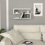 Mensola Bianco 4 Ripiani set da 2 Mensole 60x15x18h cm, - Savogna