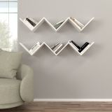Mensola Bianco 6 Ripiani set da 2 Mensole 129x22x50h cm - Palata