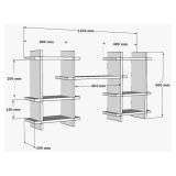 Mensola Bianco 7 Ripiani 116x20x60h cm, - Carrosio