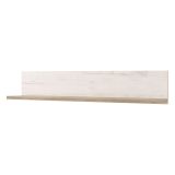 Mensola Bianco Anticato Marrone Rovere un Ripiano 120x19.5x22h cm, Portata Ripiani 5 - Picciano