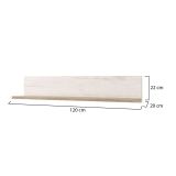 Mensola Bianco Anticato Marrone Rovere un Ripiano 120x19.5x22h cm, Portata Ripiani 5 - Picciano