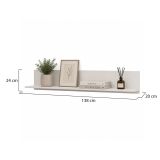 Mensola Bianco Crema un Ripiano Sfumatura Colore Struttura Crema 138x20x24h cm, - Rasun