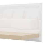 Mensola Bianco Lucido Marrone Rovere un Ripiano Sfumatura Colore Struttura Lucido 128x20x24h cm, Sfumatura Colore Struttura Rovere - Livo
