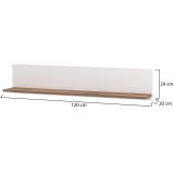 Mensola Bianco Marrone Noce un Ripiano 120x19.5x24h cm, Portata Ripiani 5 - Bellini
